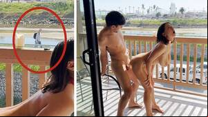 Hot Sex At The Balcony - Public Balcony Fuck With Boyfriend (CARS AND PEOPLE WATCHING) - Faapy.com